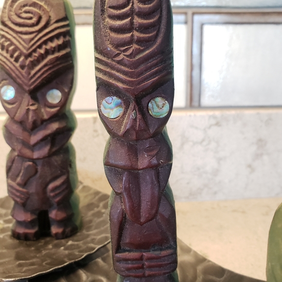 Vintage/Antique Tiki candles in chunky Swiss candleholders. - Picture 4 of 12